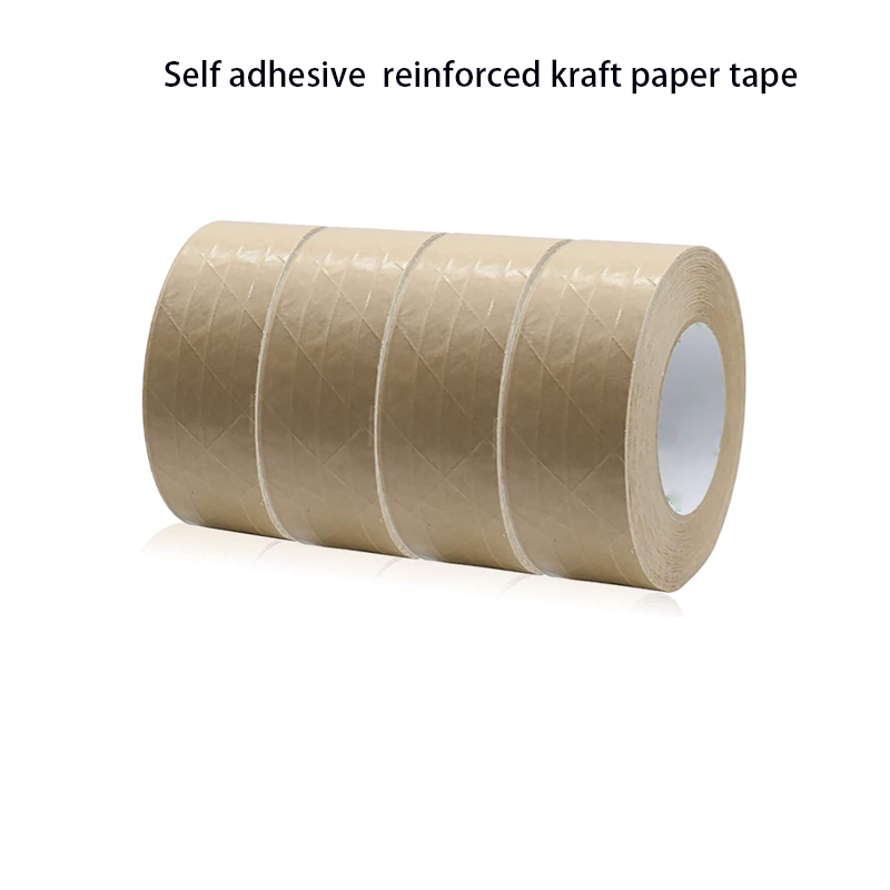 Natural rubber glue self adhesive reinforced kraft paper package tape